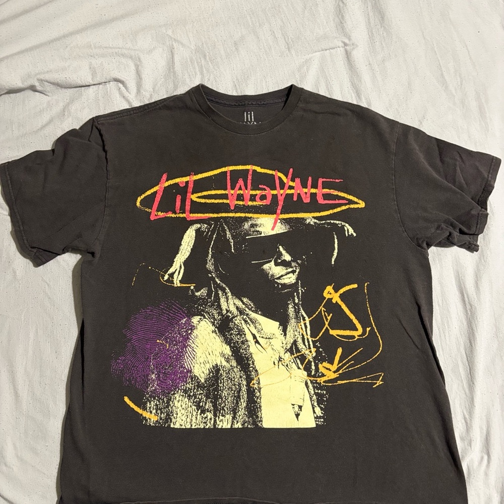 Lil Wayne Graphic Tee - Black with Yellow
